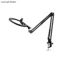 Modern black swing arm mirror light bedroom led ring light
