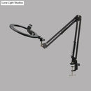 Modern black swing arm mirror light bedroom led ring light