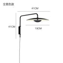 Modern black swing arm wall lamp bedroom iron art sconce