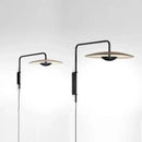 Modern black swing arm wall lamp bedroom iron art sconce