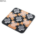 Modern black & tan acrylic tic-tac-toe chessboard set living room decor