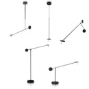 Modern black telescopic wall lamp for bedroom minimalist lighting