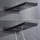 Modern black thermostatic rainfall shower faucet with handshower bathroom