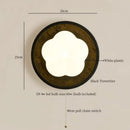 Modern black travertine flower led wall lights bedroom sconce