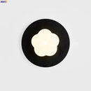 Modern black travertine flower led wall lights bedroom sconce
