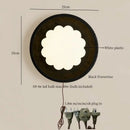 Modern black travertine flower led wall lights bedroom sconce