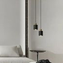 Modern black travertine led pendant light for dining room