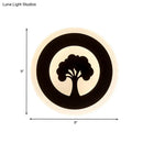 Modern black tree pattern led flush wall sconce bedroom light