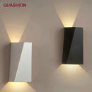 Modern black triangular led wall light garden sconce