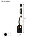Modern black twisted led stairway sconce warm white light bedroom