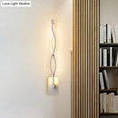 Modern black twisted led stairway sconce warm white light bedroom