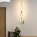 Modern black twisted led stairway sconce warm white light bedroom