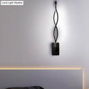 Modern black twisted led stairway sconce warm white light bedroom