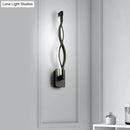 Modern black twisted led stairway sconce warm white light bedroom