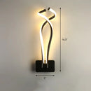 Modern black twisted spiral led wall sconce bedroom light