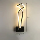 Modern black twisted spiral led wall sconce bedroom light