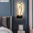 Modern black twisted spiral led wall sconce bedroom light