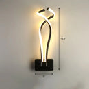 Modern black twisted spiral led wall sconce bedroom light