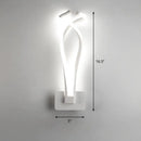 Modern black twisted spiral led wall sconce bedroom light
