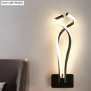 Modern black twisted spiral led wall sconce bedroom light
