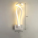 Modern black twisted spiral led wall sconce bedroom light