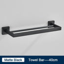 Modern black two tier towel rack bathroom cloth holder