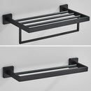 Modern black two tier towel rack bathroom cloth holder