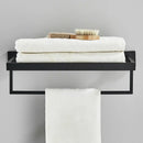 Modern black two tier towel rack bathroom cloth holder