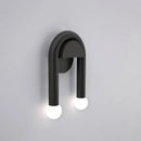 Modern black u-shape led wall lamp bedroom sconce with spherical bulbs