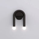 Modern black u-shape led wall lamp bedroom sconce with spherical bulbs