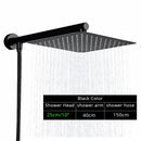 DecorBites™ Black Ultrathin Rainfall Shower Head with Arm Bracket, Hose & Faucet Set