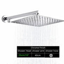 DecorBites™ Black Ultrathin Rainfall Shower Head with Arm Bracket, Hose & Faucet Set