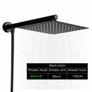 DecorBites™ Black Ultrathin Rainfall Shower Head with Arm Bracket, Hose & Faucet Set