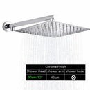 DecorBites™ Black Ultrathin Rainfall Shower Head with Arm Bracket, Hose & Faucet Set