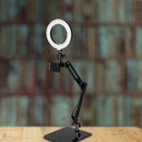 DecorBites™ Modern Black USB Fill-in Flash Light with LED Vanity Lamp for Mobile Phones - Stylish Metal Shade