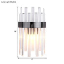 Modern black wall lamp with icicle crystals for dining room