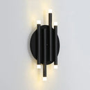 Modern black wall light with round backplate – bedroom 6-light sconce
