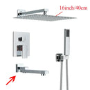 DecorBites™ Black Wall Mounted Shower System with Handshower - 12/16 Inch Rainwater Faucet