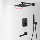 DecorBites™ Black Wall Mounted Shower System with Handshower - 12/16 Inch Rainwater Faucet