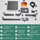 DecorBites™ Black Wall Mounted Shower System with Handshower - 12/16 Inch Rainwater Faucet