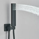 DecorBites™ Black Wall Mounted Shower System with Handshower - 12/16 Inch Rainwater Faucet
