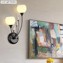 DecorBites™ Black Half-Bulb Wall Sconce Light with Frosted White Glass Bowl- Modern and Elegant Wall Mount Lamp