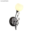 DecorBites™ Black Half-Bulb Wall Sconce Light with Frosted White Glass Bowl- Modern and Elegant Wall Mount Lamp
