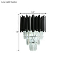 Modern black wall sconce with clear crystal prisms bedroom light