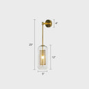 Modern black wall sconce with clear glass and wire mesh stairway light