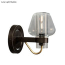 DecorBites™ Modern Black Wall Sconce with Clear Glass Mushroom Shade - 1 Light Bedroom Lighting Fixture