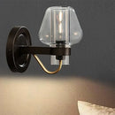 DecorBites™ Modern Black Wall Sconce with Clear Glass Mushroom Shade - 1 Light Bedroom Lighting Fixture