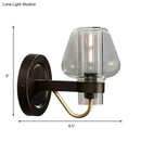 DecorBites™ Modern Black Wall Sconce with Clear Glass Mushroom Shade - 1 Light Bedroom Lighting Fixture