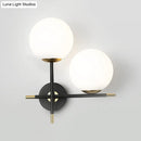 DecorBites™ Modern Black Wall Sconce with Milky Glass Shade - 2 Bulbs, Globe Light Fixture