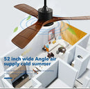 DecorBites™ Black Walnut Grain Ceiling Fan with LED Light & Remote Control